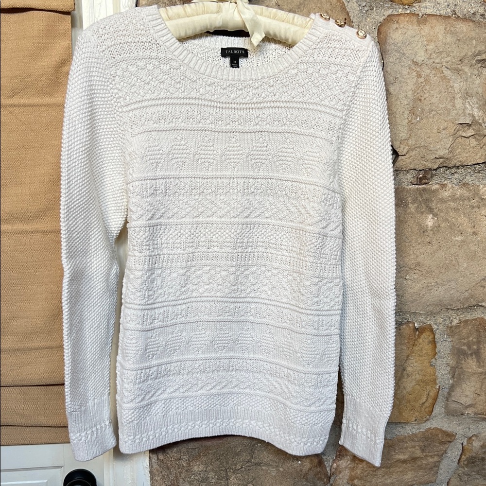 Talbots Cream Crew Neck